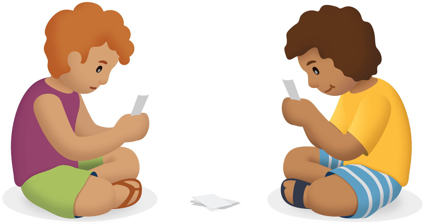 Estudiantes jugando con cartas.